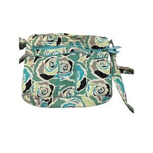New Direction Green Turquoise Floral Quilted Hipster Crossbody
